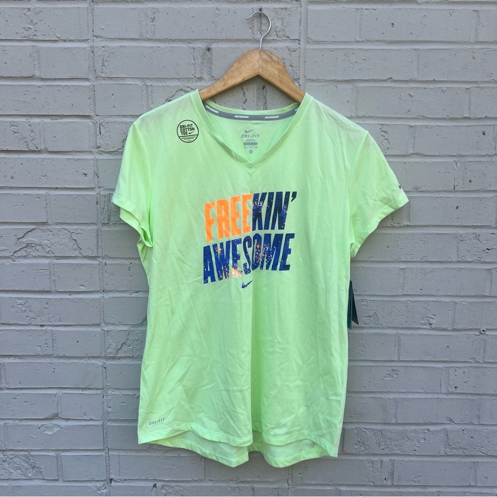 Nike Women's Lime Green Graphic Tee